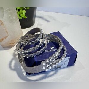Swarovski Grey Power Slake Collection 3 Strand Crystal Bracelet NIB